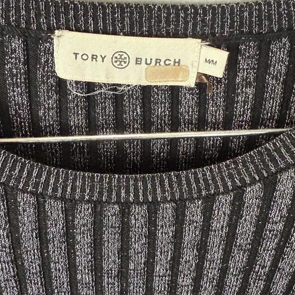 Tory Burch Women's Lurex Stripe Crewneck Sweater Size Medium‎